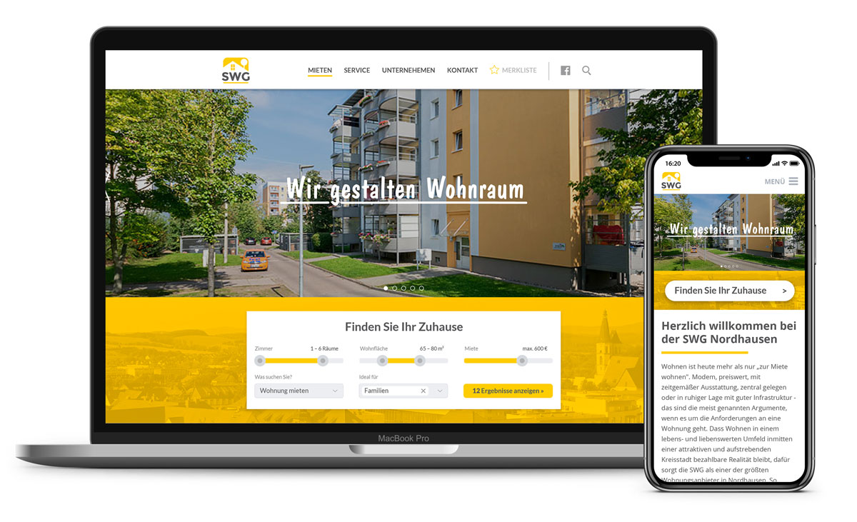 neue Website für Wohnungsgesellschaft